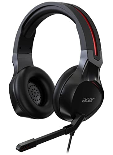 Image of Acer Nitro Gaming Headset with Adjustable Headband, Omnidirectional Microphone, 100 dB Sensitivity, Black/Red