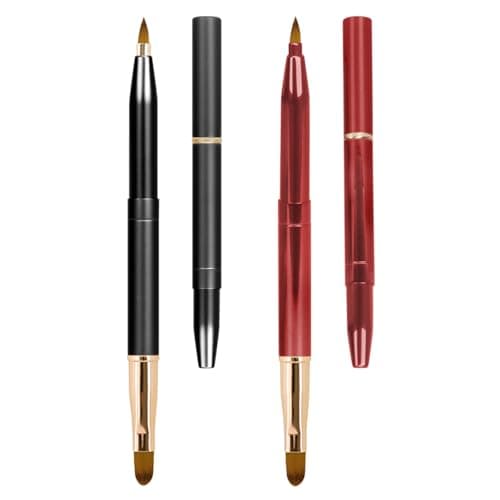 Image of Unaone [2 Pack] Lip Brush for Lipstick, Retractable Lip Brushes, Dual-ended Makeup Brush for Lipstick Lip Gloss, Include Lid
