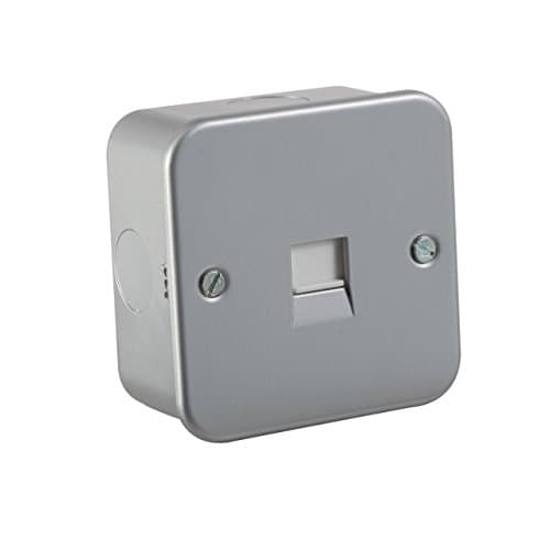 Image of Knightsbridge M7400 Metal Clad Telephone Extension Socket 230 V, Silver