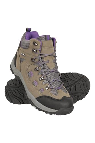 Image of Mountain Warehouse Adventurer Womens Boots - Waterproof Rain Boots, Synthetic & Textile Walking Shoes - For Spring Summer, Hiking & Trekking Grey Adult Shoe Size 6.5