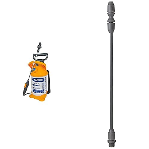 Image of Hozelock Ltd 4311 0000 Pulsar Plus 7 Sprayer (Max Fill 5 Litre) Pressure, Translucent & 4106 0000 Garden Sprayer Extension Lance, 35.5cm