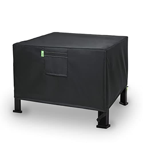 Image of REDRICH Fire Pit Cover Square – Heavy Duty Outdoor Firepit Cover, Full Coverage Patio Outdoor Fireplace Cover, Dustproof Anti UV and Waterproof, 28’’L x 28’’W x 16’’H Black