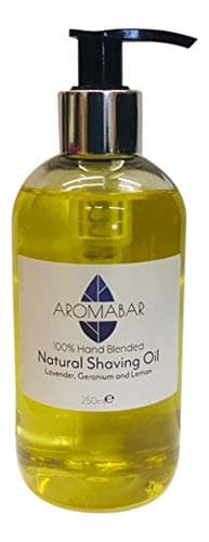 Image of Natural Shaving Oil 250ml Lavender, Geranium & Lemon Pre Shave Oil 100% Pure with Pump Dispenser or Use as a Post Shave Moisturiser Unisex