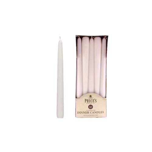 Image of Prices Candles Dinner Candle, Pack of 10, White
