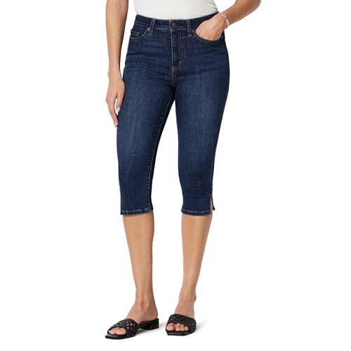 Image of Amazon Essentials Women's High-Rise Cropped Jeans, Dark Midnight Wash, 16