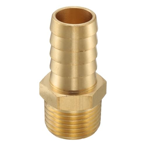 Image of sourcing map Brass Barbed Fitting 1/2" NPT Male to 5/8" Hose ID for Home Brew Pipe Fitting Direct Thread Tower Connector Durable Construction