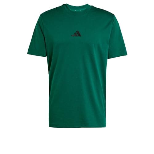 Image of adidas Men's Essentials Small Logo Single Jersey TEE, Collegiate Green/Black, L
