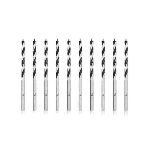 Image of Meccion Wood Drill Bits 3mm 10Pcs Brad Point Auger Drill Bit Professional Woodworking Lip and Spur Drill Bit for Wood