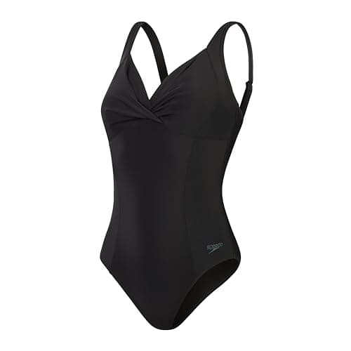 Image of Speedo Women's Shaping Cross Knot One Piece Swimsuit | Shapewear | Beach and Holiday Swimwear Swimwear, Black, 22