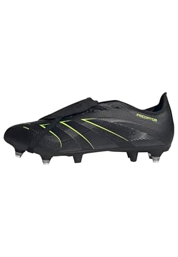 Image of adidas Unisex Predator League Fold-Over Tongue Soft Ground Football Boots, Core Black/Carbon/Lucid Lemon, 8 UK