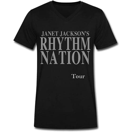 Image of Powerful Men's Janet Jackson Popular Logo Men's T Shirt Black3XL