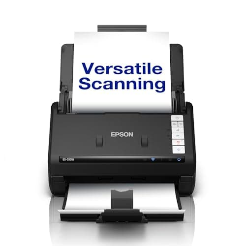 Image of Epson WorkForce ES-550W Wireless Document Scanner | 45ppm / 90 ipm | 100-Sheet Auto Document Feeder | Colour | USB connectivity | Up to A4