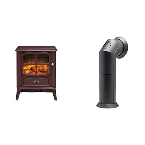 Image of Dimplex Brayford Optiflame Burgundy Electric Stove Fire and Stove Pipe Accessory for Electric Fires