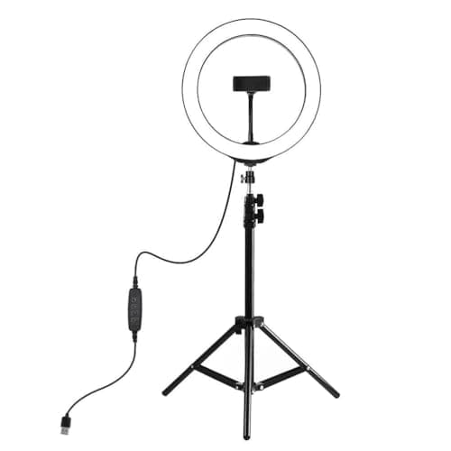 Image of LENCARTA 12" Laptop Selfie Ring Light with Stand Tripod, Mini Desktop LED Lamp with Dimmable 3 Modes 10 Brightness Level for Makeup YouTube Video TikTok Photography Remote Work Video Conference