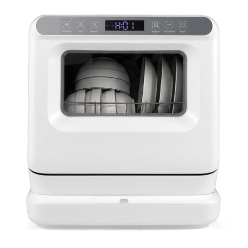 Image of GiantexUK Portable Countertop Dishwasher, Mini Compact Dishwasher with 8.25 L Built-in Water Tank, 6 Programs, Preserve Function, 360° Dual Spray, Air-Dry and 24H Timer for Apartments, No Plumbing