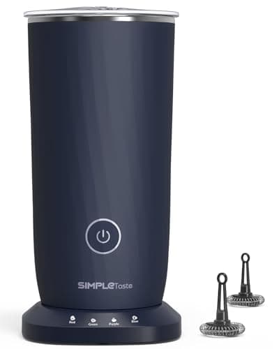 Image of SIMPLETASTE 4-in-1 Electric Milk Frother and Warmer, Automatic Hot and Cold Foam Maker for Latte, Cappuccino, Macchiato - Dark Blue