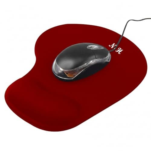 Image of Mouse Mat BLACK ANTI-SLIP COMFORT MOUSE PAD MAT WITH GEL FOAM REST WRIST SUPPORT FOR PC LAPTOP (Red, Regular)