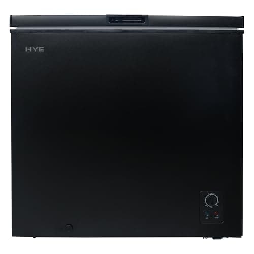 Image of HYE Chest Freezer - 205L Freezer, Quiet 42 dB Operation, Mechanical Temperature Control, Freestanding Design, Black, Perfect For Kitchens, Garages & Utility Rooms - RF01CF205B24