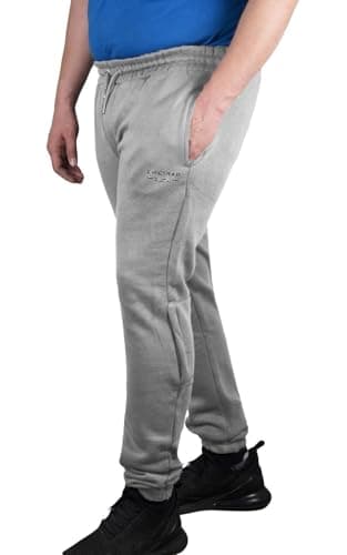 Image of Firetrap Mens Jogging Bottoms Fleece Sweatpants with Zip Pockets Cotton-Poly Blend Gym Trousers Tapered Fit Joggers for Sports, Workout, or Casual Wear Grey XL