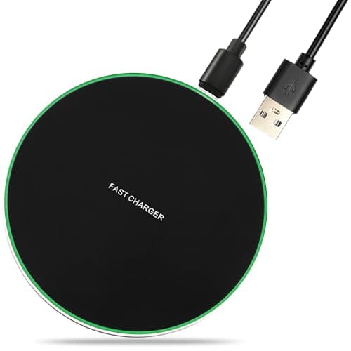 Image of 35W Fast Wireless Charger with Indicator Light, Qi-Certified Wireless Charging Pad with USB-C Cable, Compatible with iPhone 16/15/14/13/12/XS, AirPods, Samsung Galaxy, Huawei & More (Black)