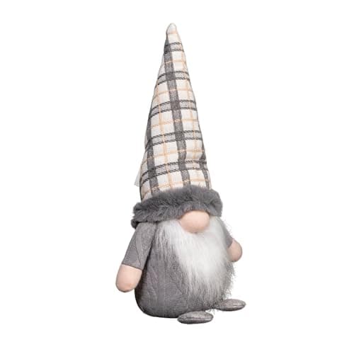 Image of Samuel ALEXANDER 35cm Grey Standing Christmas Gonk Decoration with Tartan Hat