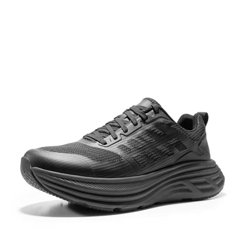 Image of NORTIV 8 Women's Walking Shoes Cushion Running Shoes Active Float Non-Slip Comfortable Breathable Workout Gym Sports Athletic Fashion Trainers Sneakers,Size 7,All Black,SNWS245W