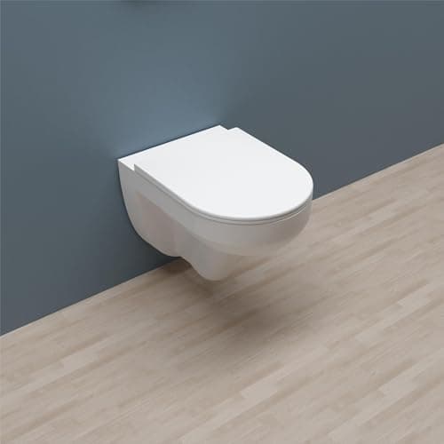 Image of Huibathroom Bathroom Rimless Vortex FlushTechnology Wall Hung Toilet UF Slim Soft Close Seat