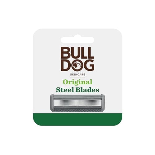 Image of Bulldog Skincare Original Men's Razor Refills, With 5 Tempered Steel Blades on Each of the Four Refill Blades, Works With All Bulldog Reusable Razor Handles, 4 Pack