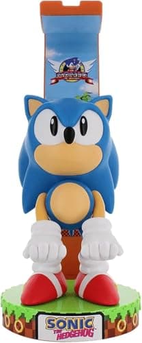 Image of Exquisite Gaming: Sega Sonic Deluxe Illuminated Stand for Headphones, Devices, Controllers and Phone Holder, Cable Included 1.2 m