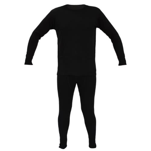 Image of Kids Thermal Winter Warm Underwear Set Long John Bottom and Long Sleeve Top Size:Age 3-5 Years (Unisex Boy Girl Children) Colour:Black