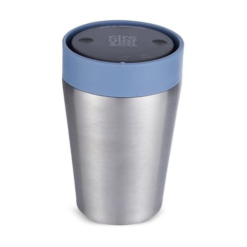Image of Circular & Co Pre 2026 (Previous Generation) Thermal Stainless Steel Travel Mug - 8oz/227ml - 100% Leakproof & Lockable - 6 Hours Hot/Cold - Push Top, One Hand Open, 360 Drinking Coffee Tumbler