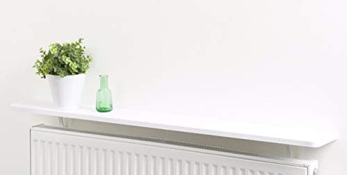 Image of White Rounded Edges Radiator Shelf | Energy saver | | 24x6 inch | 60x15x1.8cm | Floating Radiator Shelf | No Drilling Required