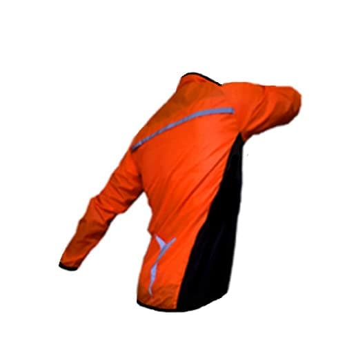 Image of CYCLING JACKET Hi Viz WATERPROOF WINDPROOF BREATHABLE HIGHLY VISIBLE CYCLING RIDING WALKING RUNNING SKATING HIGHLY VISIBLE (LARGE 23 inch pit to pit, ORANGE hi viz)