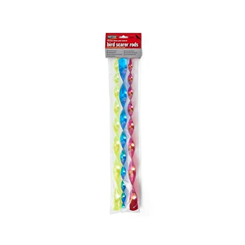 Image of Pest-Stop Reflective Bird Scarer Rods – Wind-Spinning Visual Deterrent – Protects Gardens, Fruit Trees, Allotments – Pack of 3 Decorative Bird Repellent Rods