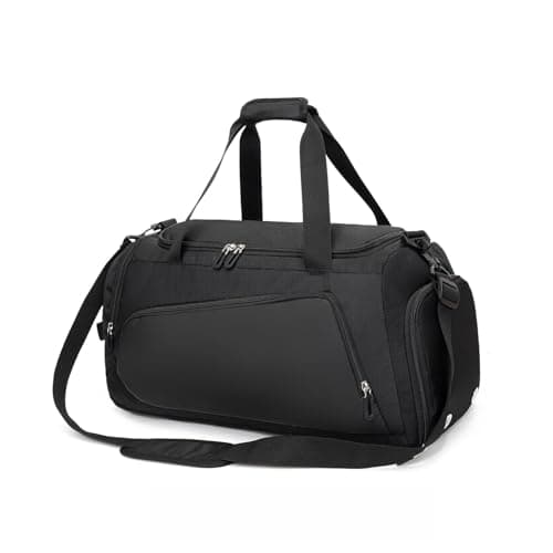 Image of Waterproof Gym Bag Duffle Bag with Wet Pockets and Shoe Compartment,Durable Sports Holdall Bags Travel Bag for Women Man(Black,40L)