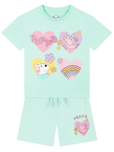 Image of Peppa Pig Tshirt And Girls Shorts | Girls T Shirt And Shorts Set | Cotton Kids Clothes | Blue 2-3 Years