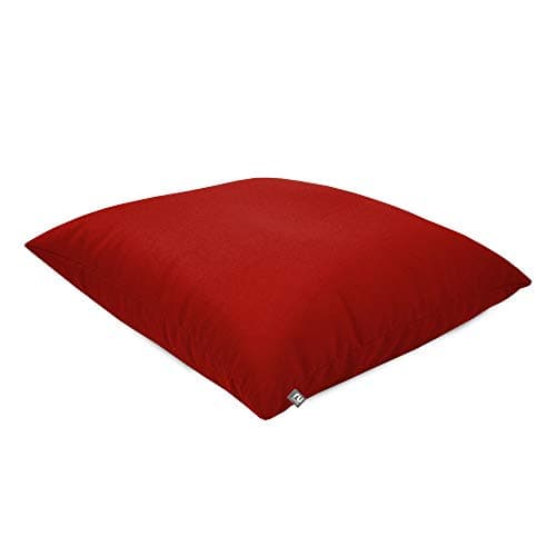 Image of rucomfy Beanbags Square Floor Cushion Large Adult Indoor/Outdoor Bean Bag - Use As Pillow or Chair - Water Resistant and Durable - L70cm x W70cm (Red)