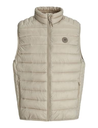 Image of JACK & JONES Mens Puffer Gilet Sleeveless Crockery L