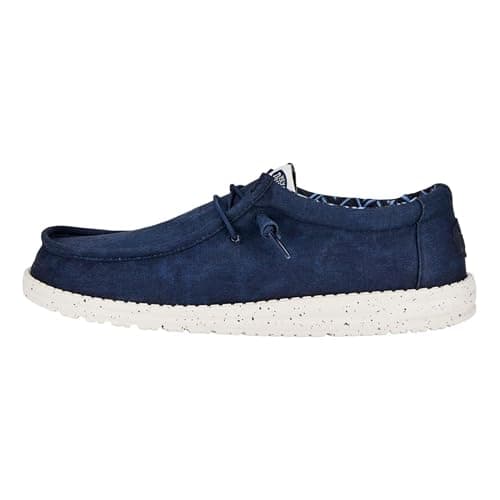 Image of HEYDUDE - Men's Wally Stretch Canvas Blue - Slip-On Shoes - Loafer Style - 10 UK