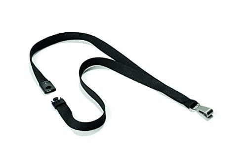 Image of Durable Premium Textile Lanyard 15 mm Black | Pack of 10 Necklaces | Includes Safety Release | Holds a Variety of Badges and Passes