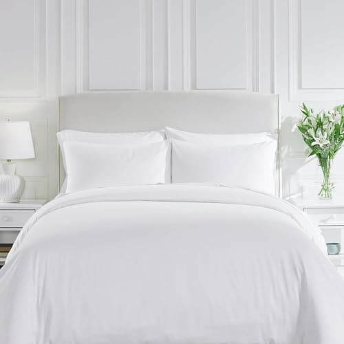 Image of DTEX HOMES Double Duvet Set 100% Egyptian Cotton 200 Thread Count Duvet Cover Set with Pillowcases Long Staple Percale Weave Bedding Double Bed Set (200 x 200cm)