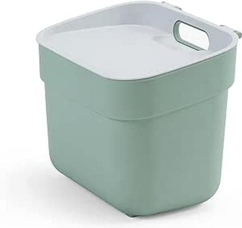Image of Curver Ready To Collect 5L Sorting Bin - Can Be Used In Compost - With Wall Holder for Wall or Door - Kitchen, Bathroom, Laundry Room - 100% Recycled - Green