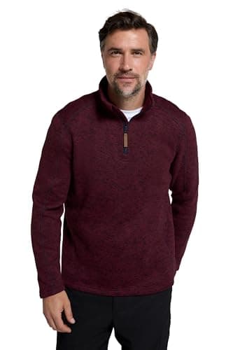Image of Mountain Warehouse Idris Mens Half-Zip Fleece - Breathable Anti-pill Microfleece, Lightweight Sweatshirt - Best for Spring Summer, Camping, Outdoors & Travelling Dark Red XS