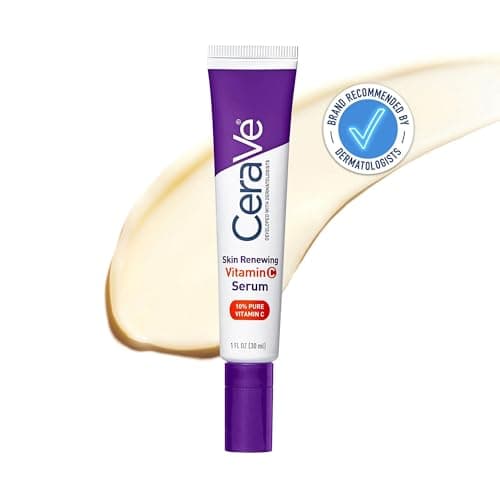 Image of CeraVe Skin Renewing 10% Pure Vitamin C Serum With 3 Essential Ceramides, Hyaluronic Acid, Vitamin B5, L-Ascorbic Acid, For All Skin Types Including Sensitive, Dermatologist Developed, 30ml