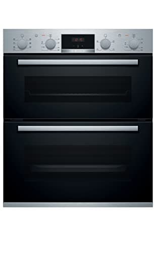 Image of Bosch Home & Kitchen Appliances Bosch Series 4 NBS533BS0B Built-Under Oven with Pop out controls, EcoClean Direct coating, 2 universal slim pans, Integrated, Stainless Steel