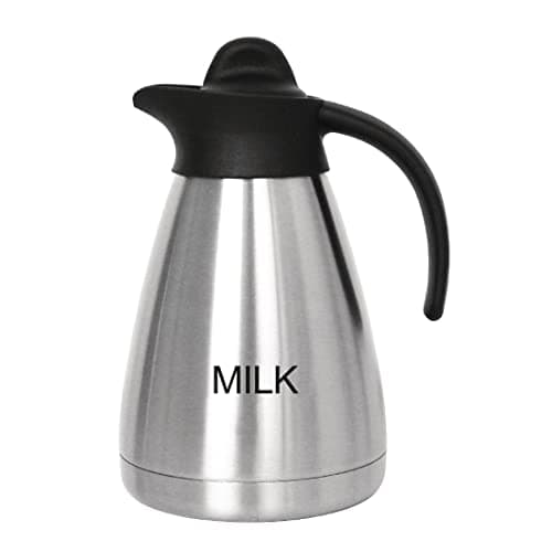Image of Olympia Vacuum Jug Etched Milk 1L with Screw Top Flask Restaurant