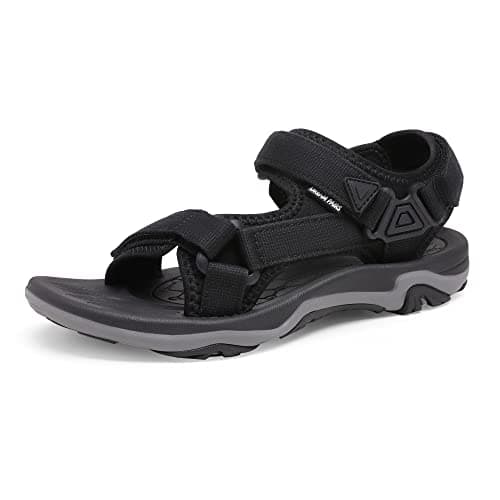 Image of DREAM PAIRS Women's Outdoor Sport Sandals for Ladies' Hiking Flat Sandals,Size 6,Black,DSA214