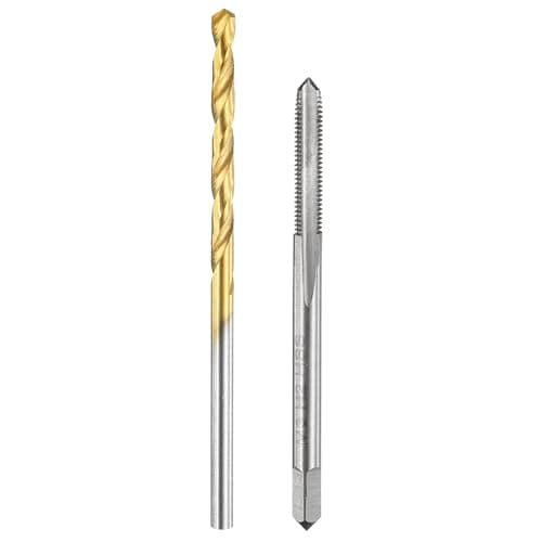 Image of sourcing map Tap and Drill Bit Set, 1pcs M3 x 0.5 Metric Straight Flute Thread Screw Taps & 1pcs 2.5mm Twist Drill Bits, Uncoated/Titanium Coated HSS-6542 Tapping Threading Tool Kit