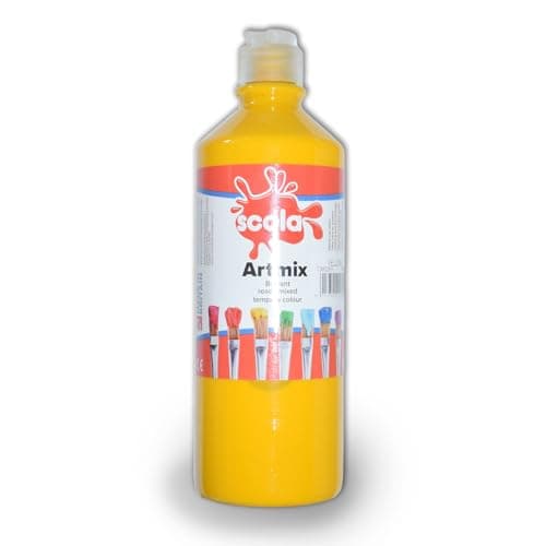 Image of Scola Artmix 600ml Bottles Ready Mix Craft Poster Paint Bright Yellow
