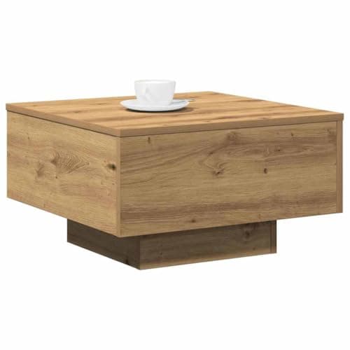 Image of vidaXL Coffee Table Artisan Oak 55 x 55 x 31 cm, Living Room Table, Modern Durable Coffee, Minimalist Accent, Functional Surface for Urban Furniture Style